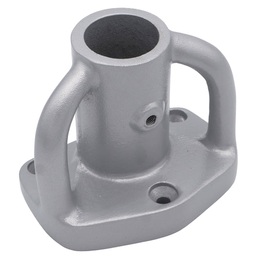 Aluminium Stanchion Base For 25mm Stanchion Post – 90-Degree Angle – Grey Anodised Finish