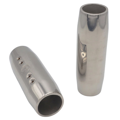 Straight Tube Connectors – To Fit 22mm and 25mm Tube - 316 Grade Stainless - Polished Finish – Double Grub Screw Fastening