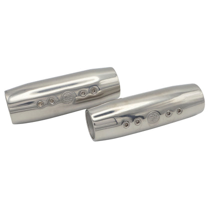 Straight Tube Connectors – To Fit 22mm and 25mm Tube - 316 Grade Stainless - Polished Finish – Double Grub Screw Fastening