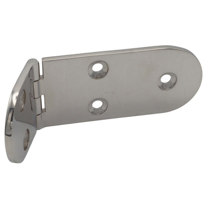 Hinge 126mm x 40mm – 316 Grade Stainless Hinge With Rounded Ends And Polished Finish