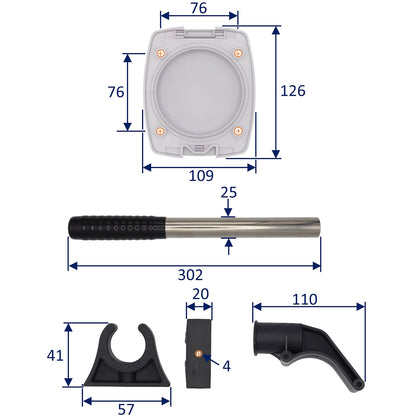 Hand Operated Bilge Pump – Thru Bulkhead Mounting – With Removable Handle & White Access Cover With Hinged Door