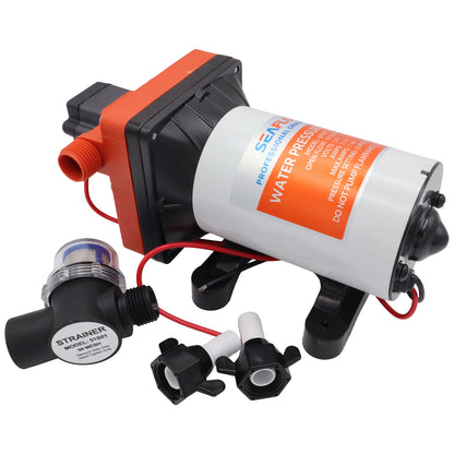 SEAFLO Water Pressure Pump- 42 Series - 24 Volts - Open Flow 5.0 GPM - Max Draw 7.5A - 4-Chamber Diaphragm Pump