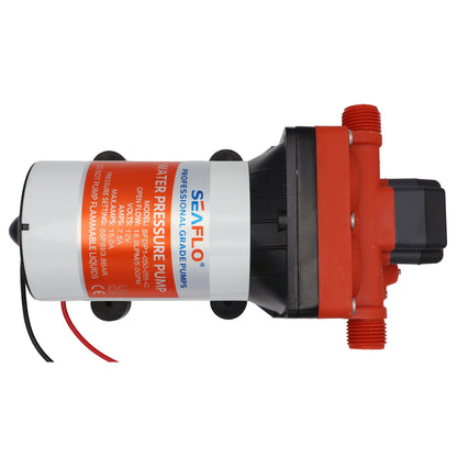 SEAFLO Water Pressure Pump - 42 Series -12 Volts – Open Flow 5.0 GPM – Max Draw 7.5A – 4 Chamber Diaphragm Pump