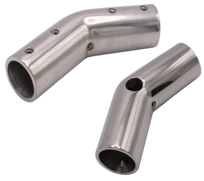 Tube Elbow Fitting At 140 Degree Angle - Available In Sizes To Fit 22mm And 25mm Tube  - 316 Grade Stainless Steel