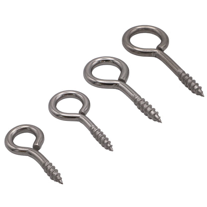 Screw Eye With Wood Thread – A4 Stainless Steel – Available In 4 Sizes