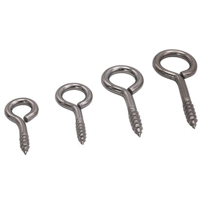 Screw Eye With Wood Thread – A4 Stainless Steel – Available In 4 Sizes