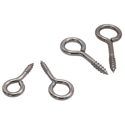 Screw Eye With Wood Thread – A4 Stainless Steel – Available In 4 Sizes