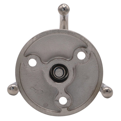 Swivelling Triple Coat Hook – A4 Stainless Steel – 50mm Diameter Round Base