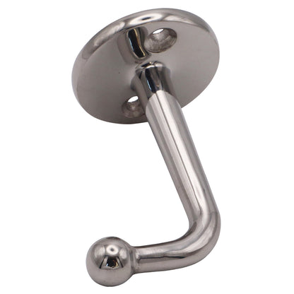 Coat Hook With 28mm Round Base – Elegant Design – A2 Grade Stainless – Polished Finish