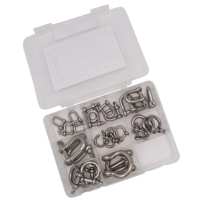 Shackle Assortment Kit – 28 Piece Set - 316 Marine Grade Stainless Steel