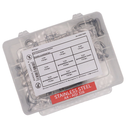 Shackle Assortment Kit – 28 Piece Set - 316 Marine Grade Stainless Steel