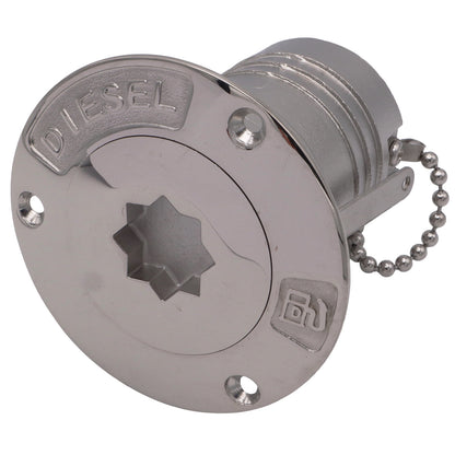 Diesel Deck Filler - 50mm – AISI 316 Stainless Steel