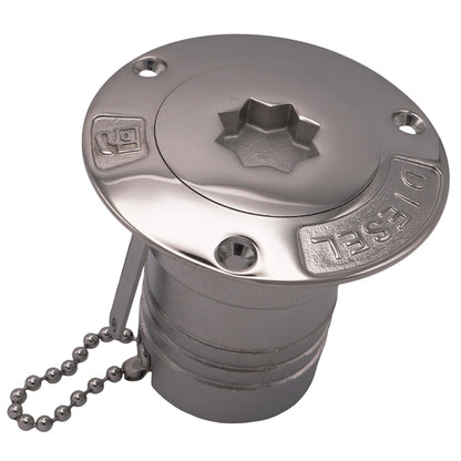 Diesel Deck Filler - 50mm – AISI 316 Stainless Steel