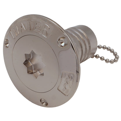 Water Deck Filler – 38mm – AISI 316 Stainless Steel – Winch Handle Star Opening