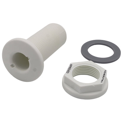 TruDesign – Domed Skin Fitting For Boat Hulls – BSP Thread - White