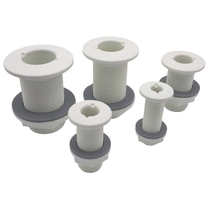 TruDesign – Domed Skin Fitting For Boat Hulls – BSP Thread - White