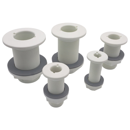 TruDesign – Domed Skin Fitting For Boat Hulls – BSP Thread - White
