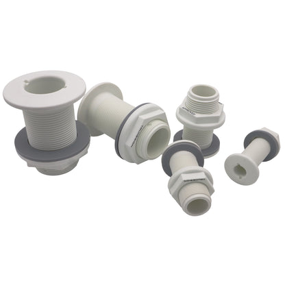 TruDesign – Domed Skin Fitting For Boat Hulls – BSP Thread - White