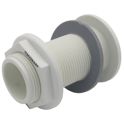 TruDesign – Domed Skin Fitting For Boat Hulls – BSP Thread - White