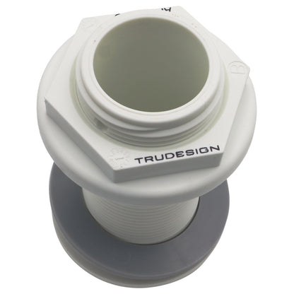 TruDesign – Domed Skin Fitting For Boat Hulls – BSP Thread - White