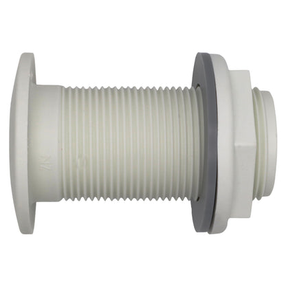 TruDesign – Domed Skin Fitting For Boat Hulls – BSP Thread - White