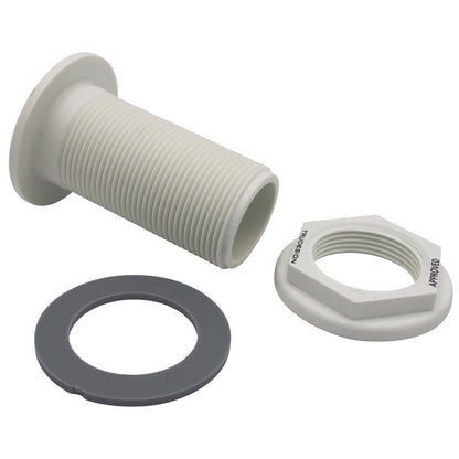 TruDesign – Domed Skin Fitting For Boat Hulls – BSP Thread - White