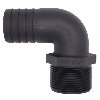 TruDesign Hose Tail - Male BSP Thread – 90 Degree Angle – Black