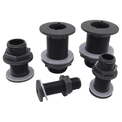 TruDesign – Domed Skin Fitting For Boat Hulls – BSP Thread - Black
