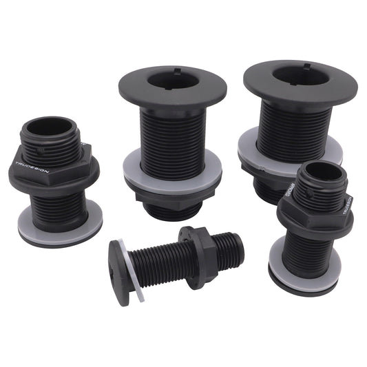 TruDesign – Domed Skin Fitting For Boat Hulls – BSP Thread - Black