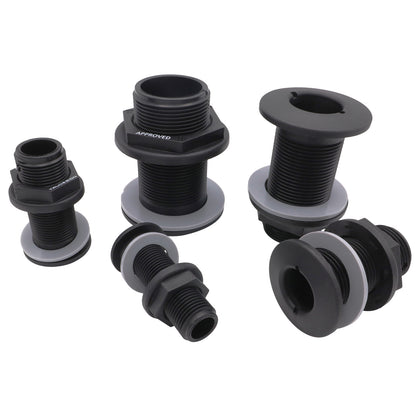 TruDesign – Domed Skin Fitting For Boat Hulls – BSP Thread - Black