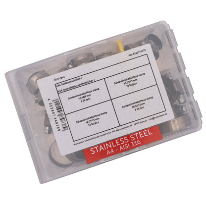 Hose Clamp Assortment Kit – 30 Piece Set - 316 Marine Grade Stainless Steel – For 10mm To 32mm Diameter
