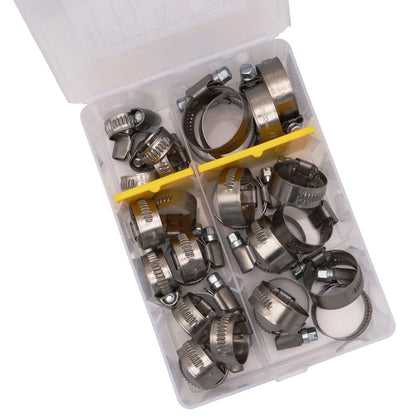 Hose Clamp Assortment Kit – 30 Piece Set - 316 Marine Grade Stainless Steel – For 10mm To 32mm Diameter
