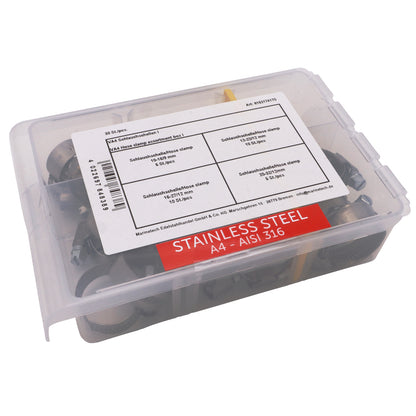 Hose Clamp Assortment Kit – 30 Piece Set - 316 Marine Grade Stainless Steel – For 10mm To 32mm Diameter