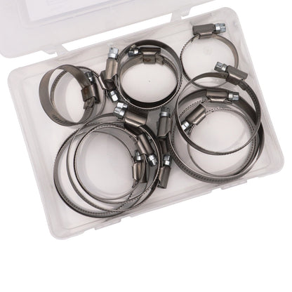 Hose Clamp Assortment Kit – 16 Piece Set - 316 Marine Grade Stainless Steel – For 25mm To 70mm Diameter