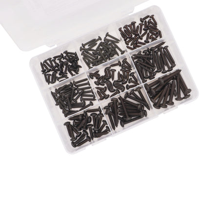 Self Tapping Screws – Posi Pan Head - Assortment Kit – 200 Piece Set - 316 Black Marine Grade Stainless Steel
