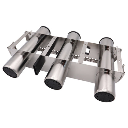 Bulkhead Mount Fishing Rod Holder – 3 Rods – Stainless Steel – Stores Your Fishing Rods Upright
