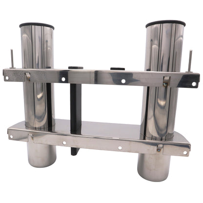 Bulkhead Mount Rod Holder – 2 Rods – Stainless Steel – Store 2 Rods Upright Against A Bulkhead