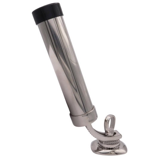 Adjustable Fishing Rod Holder – 40mm Internal Diameter – Angle Adjusts For Tilt & Rotation - Stainless Steel