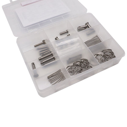 Clevis Pins - Split Pins - Ring Pins Assortment Kit – 100 Piece Set - A4 Stainless Steel