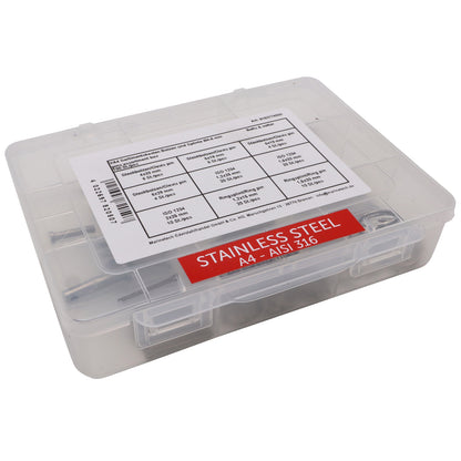 Clevis Pins - Split Pins - Ring Pins Assortment Kit – 100 Piece Set - A4 Stainless Steel