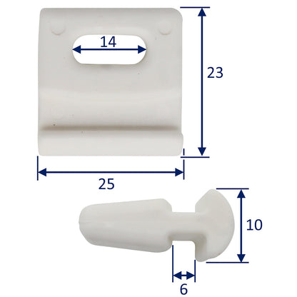 Selden / Kemp Mast Track Sliders – UV-Resistant Nylon – 10mm And 14mm