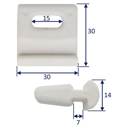 Selden / Kemp Mast Track Sliders – UV-Resistant Nylon – 10mm And 14mm