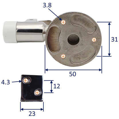 Boat Floor-Mounted Door Stopper With Catch – Polished 316-Grade Stainless Steel