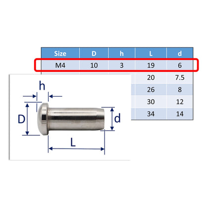 A4 Stainless Steel Sleeve Nut With Internal Thread – Marine Grade Stainless Steel – Various Sizes Available