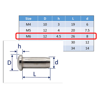 A4 Stainless Steel Sleeve Nut With Internal Thread – Marine Grade Stainless Steel – Various Sizes Available