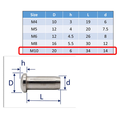 A4 Stainless Steel Sleeve Nut With Internal Thread – Marine Grade Stainless Steel – Various Sizes Available