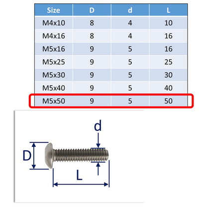 A4 Stainless Steel Button Socket-Head Screws – Marine Grade Stainless Steel