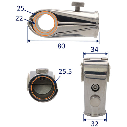 Flag Pole Mount For Fitment On 25mm or 22mm Tube – Fits 25mm Flag Pole
