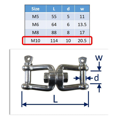 Pvrud 316 Stainless Steel Anchor Swivel - 360° Rotation, Fits 1/4" To 1/2" Chain, Marine Grade