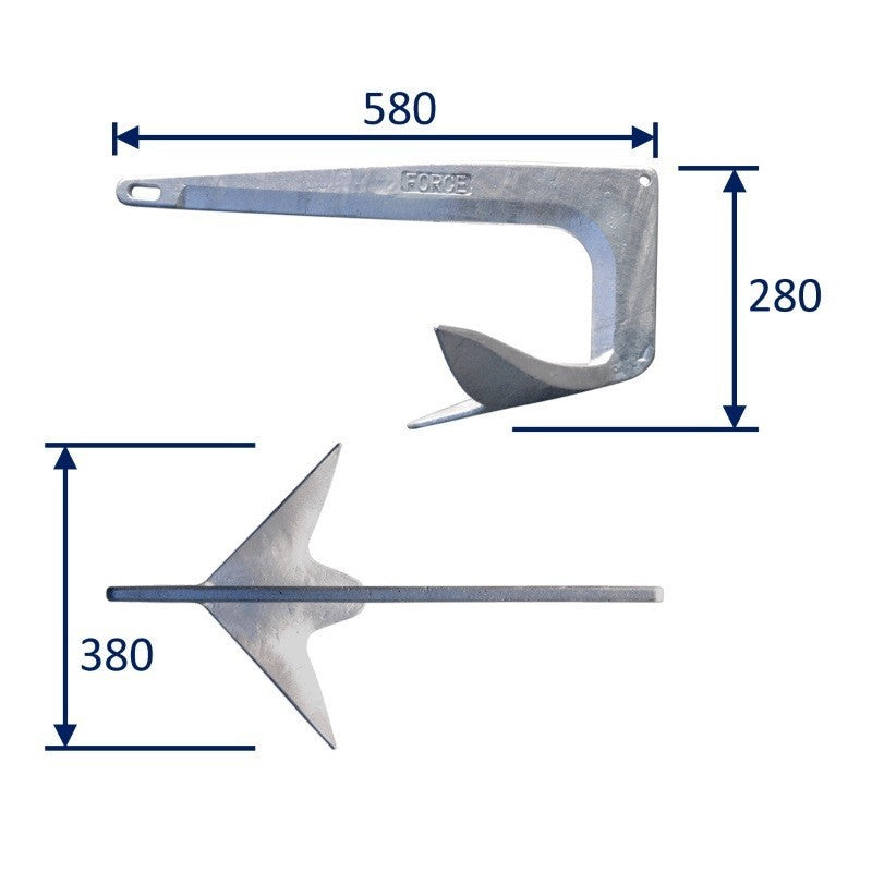Boat Anchor, Bruce-Type Anchor, Galvanised - Boat Fittings